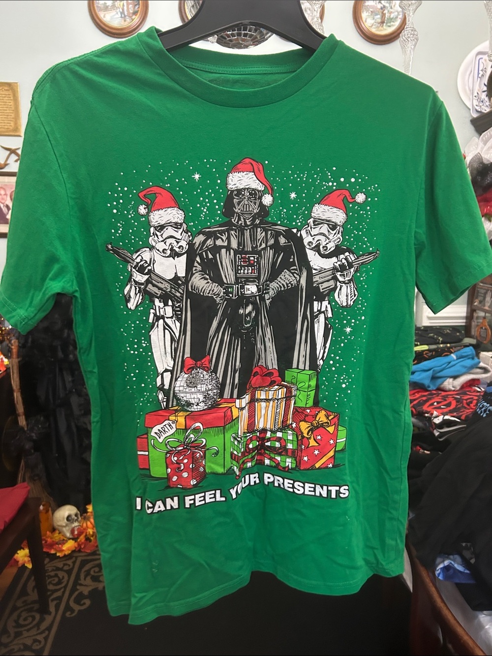 MAD Engine Green Star Wars Darth Vader & Stormtroopers Holiday Graphic Tee
